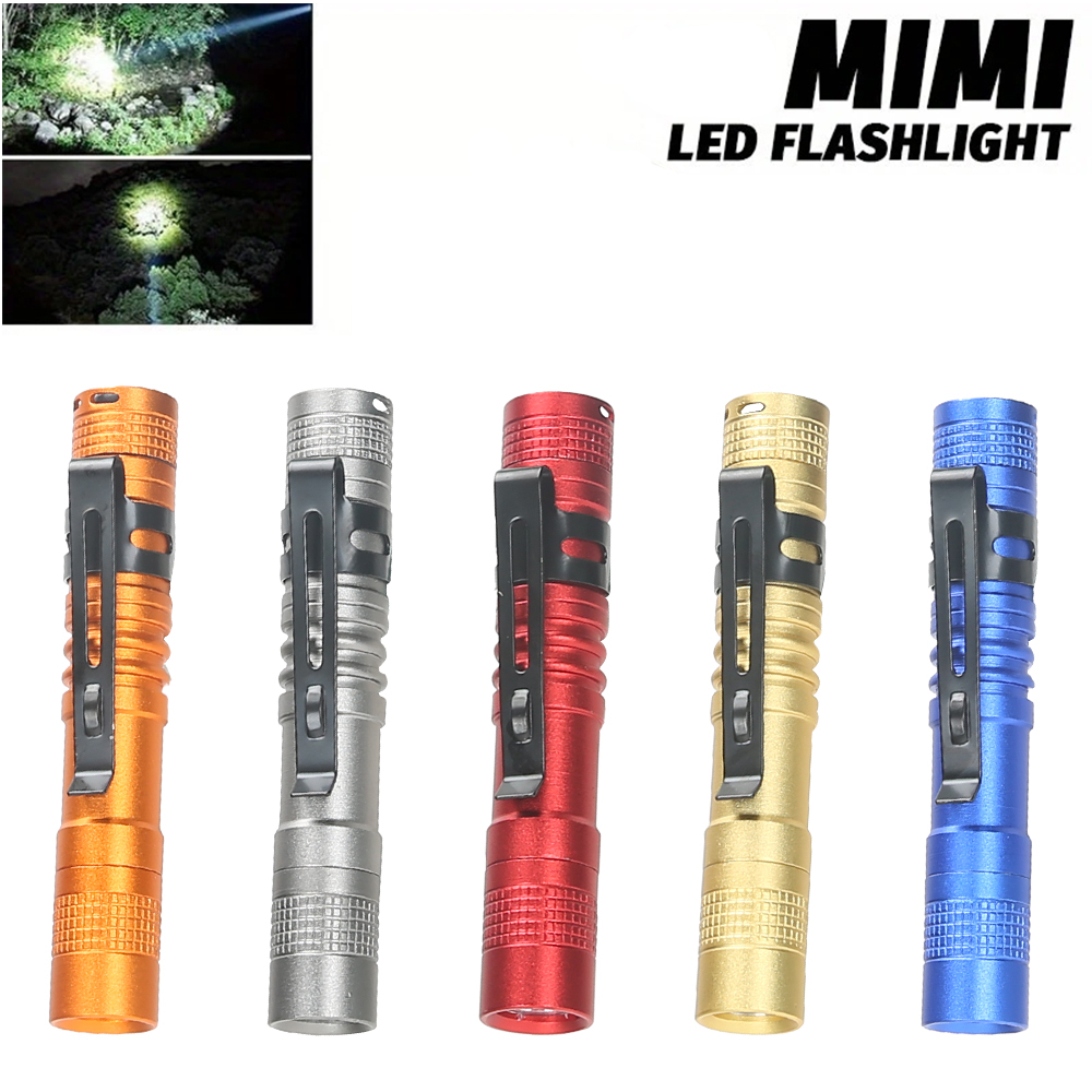 Outdoor Power Lights - Tragbare Mini-LED-Stiftleuchte mit Clip, ultrahell, hohe