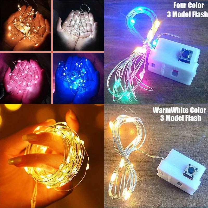 Outdoor Power Pack - 10er-Pack wasserdichte Mini-Lichterketten aus Kupfer mit