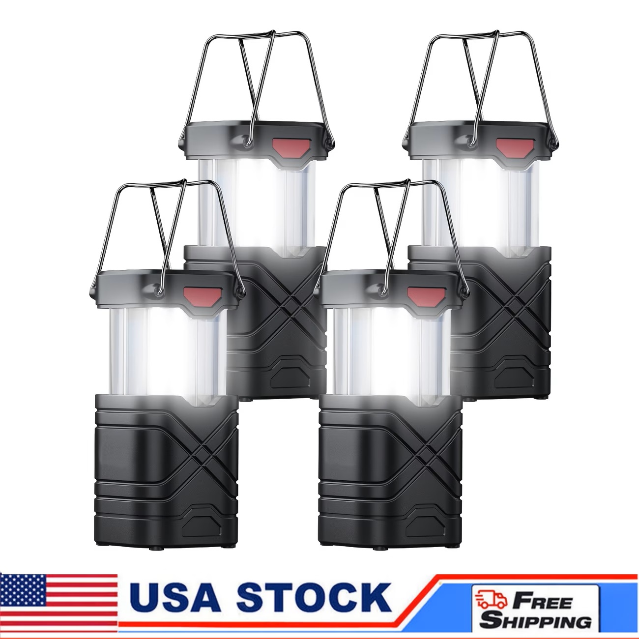 Outdoor Power Pack - Solar-Campinglaterne 2/4er-Pack, Wiederaufladbare LED-Laterne mit Taschenlampe,