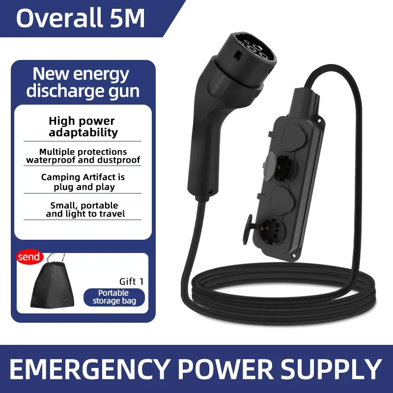 Outdoor Power Wire - Tragbares 16A 4KW Elektroauto-EV-Ladegerät V2L-Kabel, seitlicher