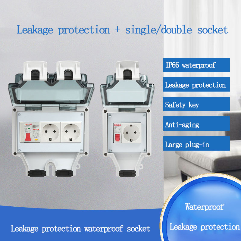 Outdoor Power Outlet - Wasserdichte Außensteckdose Typ 86 mit Fehlerstromschutzschalter