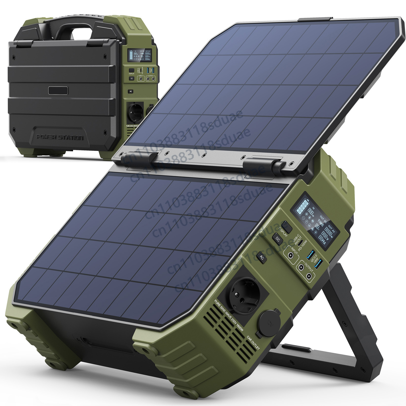 Outdoor Power Pack - 1600W Tragbare Powerstation mit integriertem Solarpanel-Set