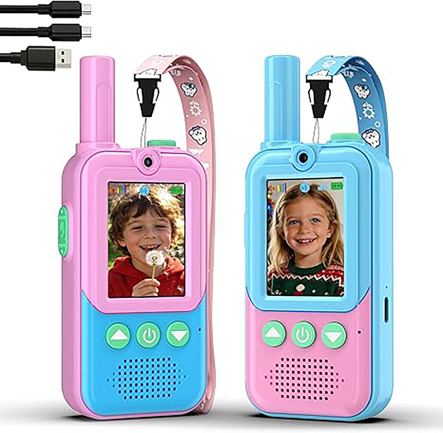 Outdoor Power Pack - Wiederaufladbare Kinder-Video-Walkie-Talkies 2er-Pack, mit HD-Kamera und