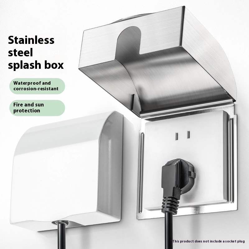 Outdoor Power Point Cover - 86-Steckdose, spritzwassergeschützt, Box aus Edelstahl 304,