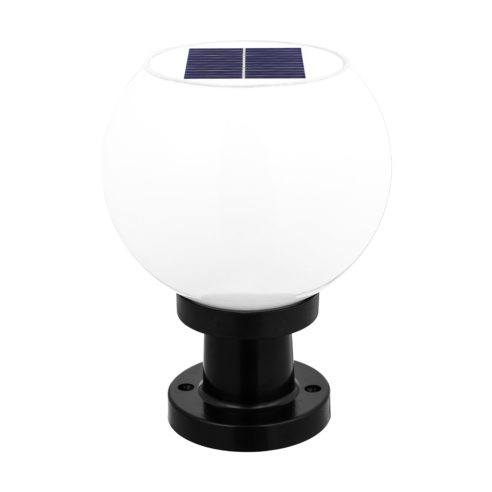 Outdoor Power Lights - Runde LED-Solar-Wand-Säulenlampe, wasserdichte Gartenleuchte für den