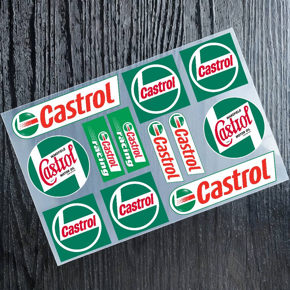 Castrol Oil Gtx - Aufkleber Moto Sticker Auto Karosserie Stoßstange