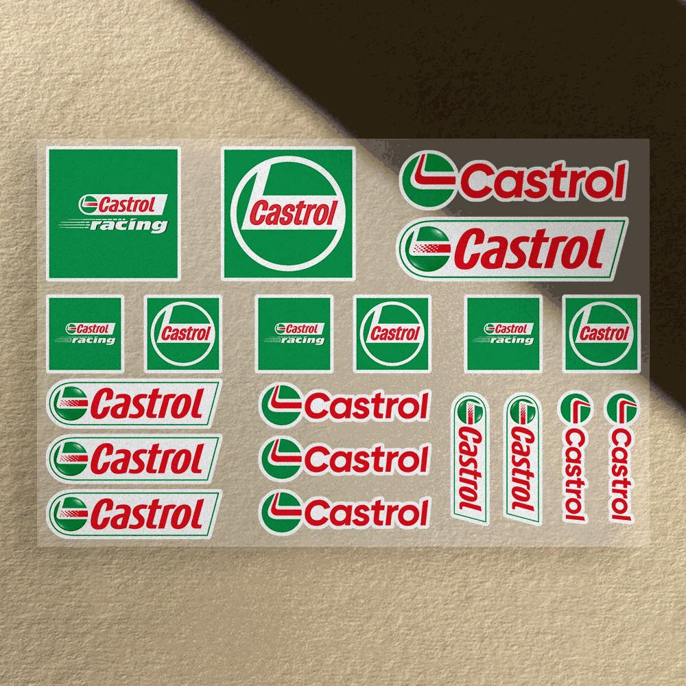 Castrol Oil Gtx - Reflektierender Laser, wasserfeste Aufkleber aus Vinyl