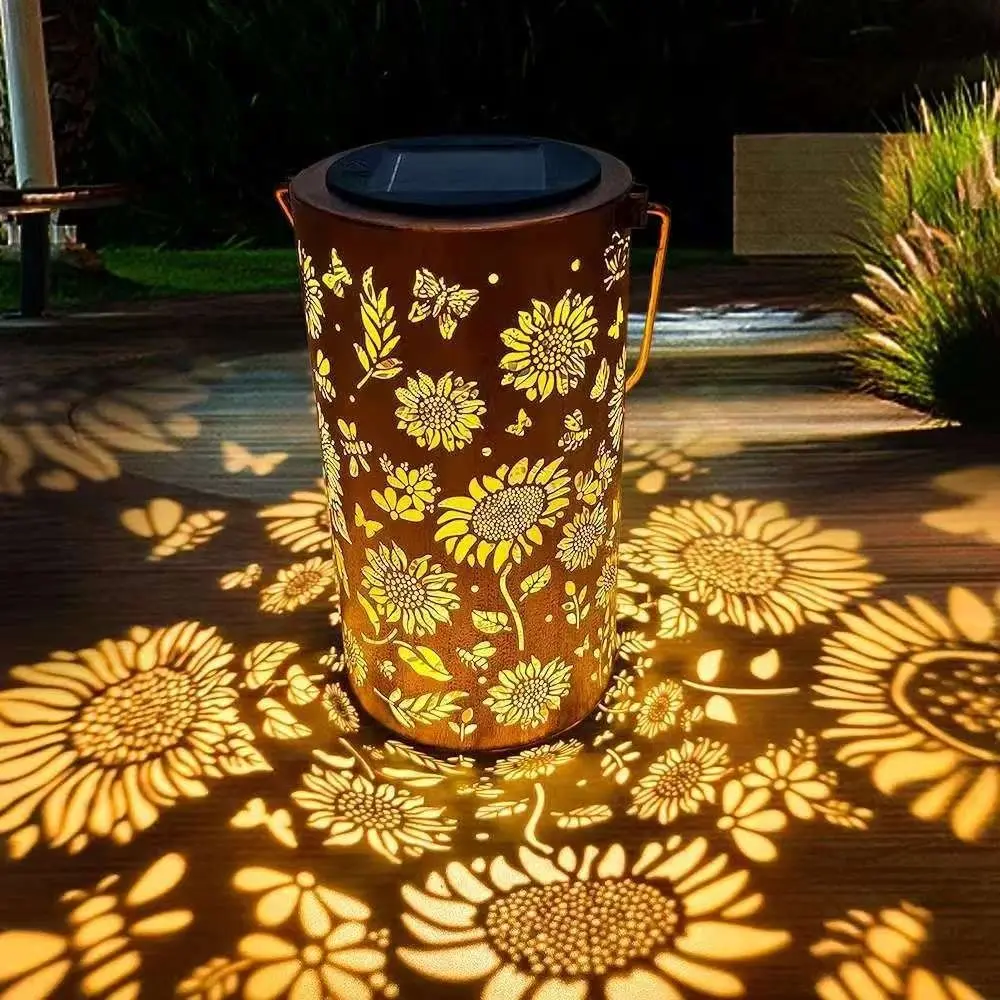 Outdoor Power Lights - Sonnenblumen-Licht und Schattenleuchte, Wasserdichte Außenleuchte, Solarbetrieben