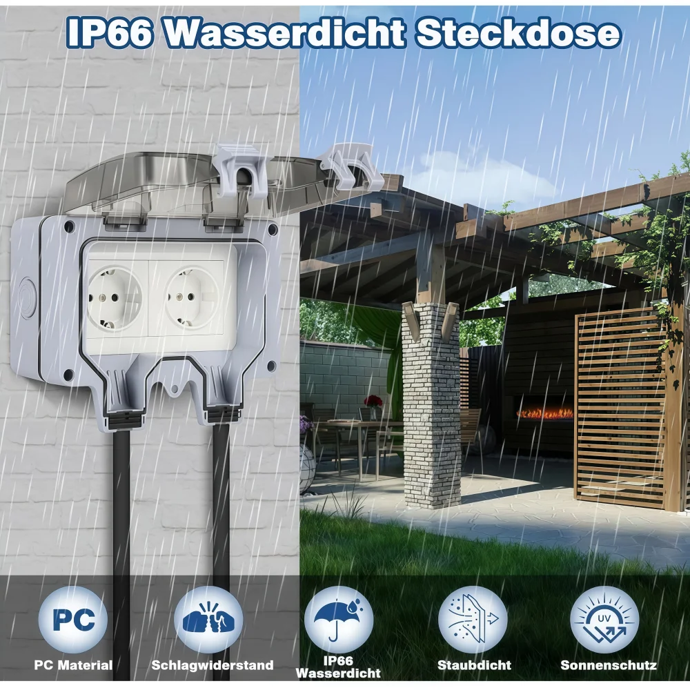 Wasserdichte Außensteckdose, d – Outdoor Power Point Cover Bewertung und Preis